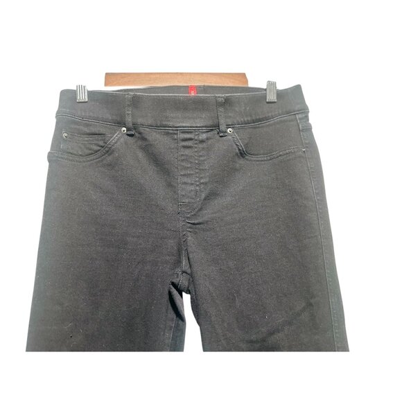 SPANX Shape Flare Jeans Women Medium Petite Black High Rise Wide Leg Classic - Picture 7 of 12